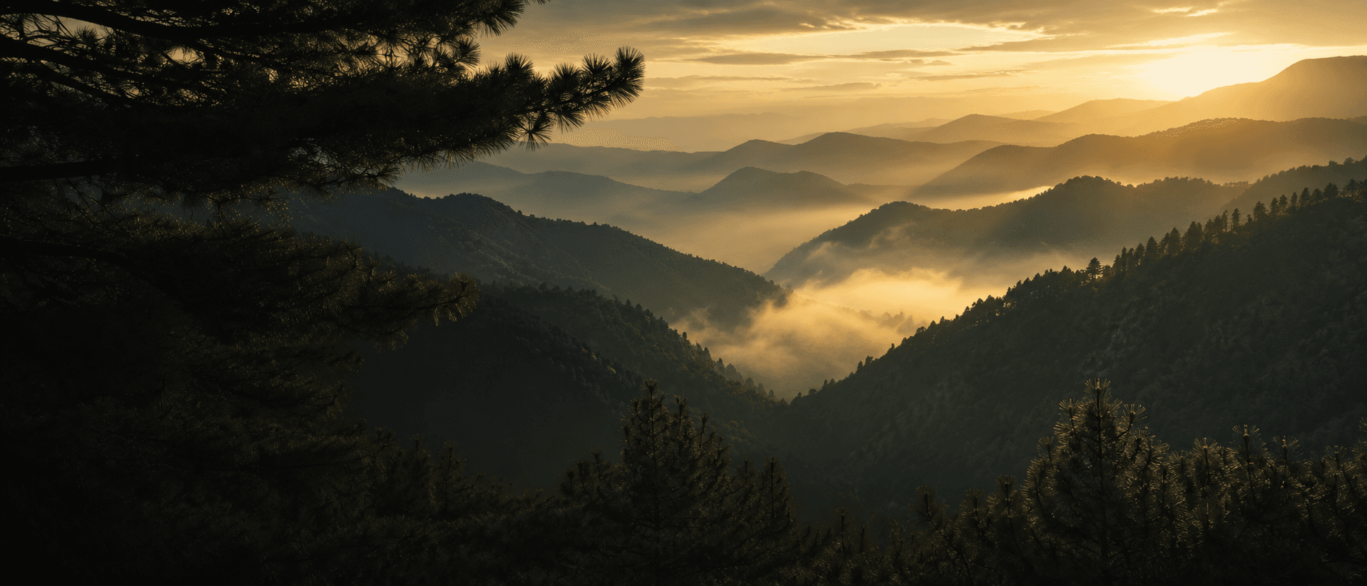 Mountain landscape sunset
